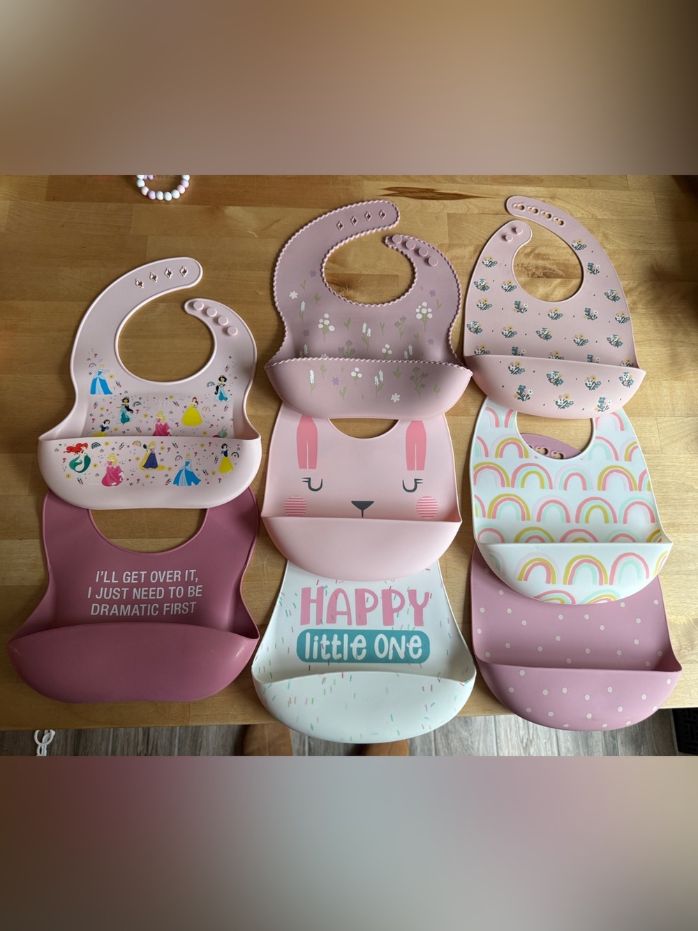 Baby Girl Toddler Silicone Bibs Set of 8